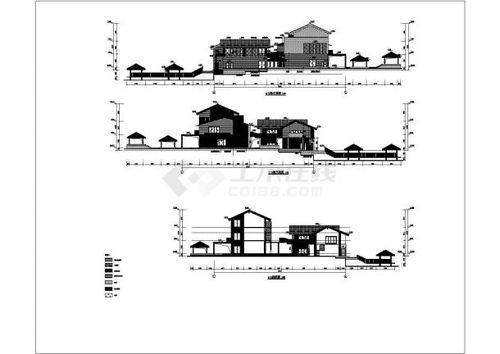 某公园三层辅助用房建筑设计方案图