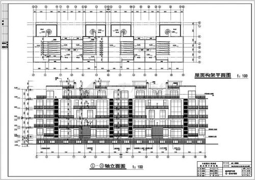 某小区三层带跃层花园洋房建筑设计施工图