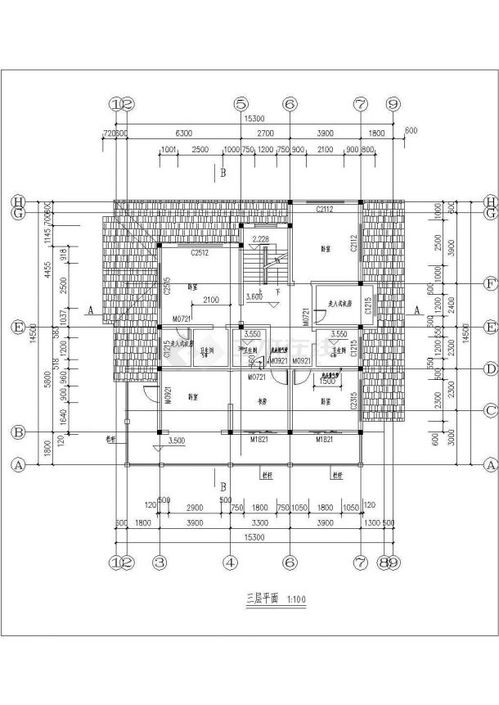 某地四层框架结构别墅建筑设计方案图 14套