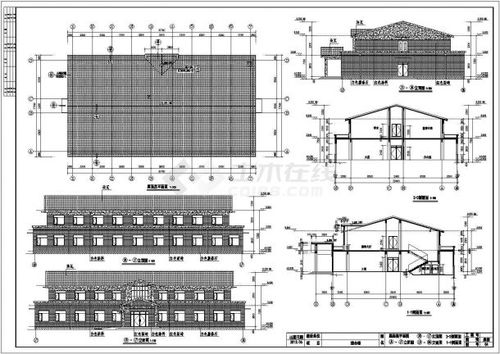 某厂区二层框架结构综合楼建筑设计施工图