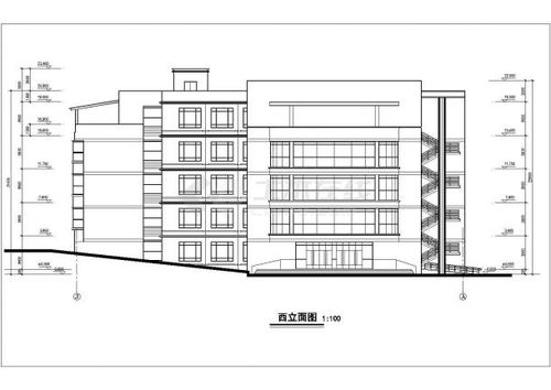 某地5层框架结构大学实验楼建筑设计方案图纸