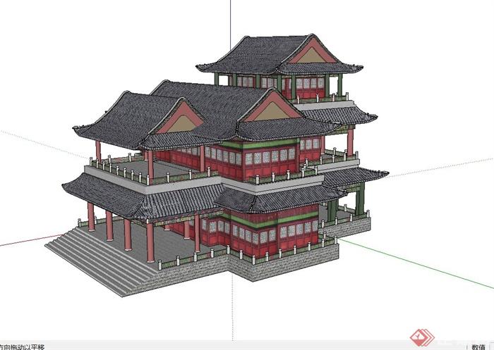 某古典戏楼建筑设计SU模型